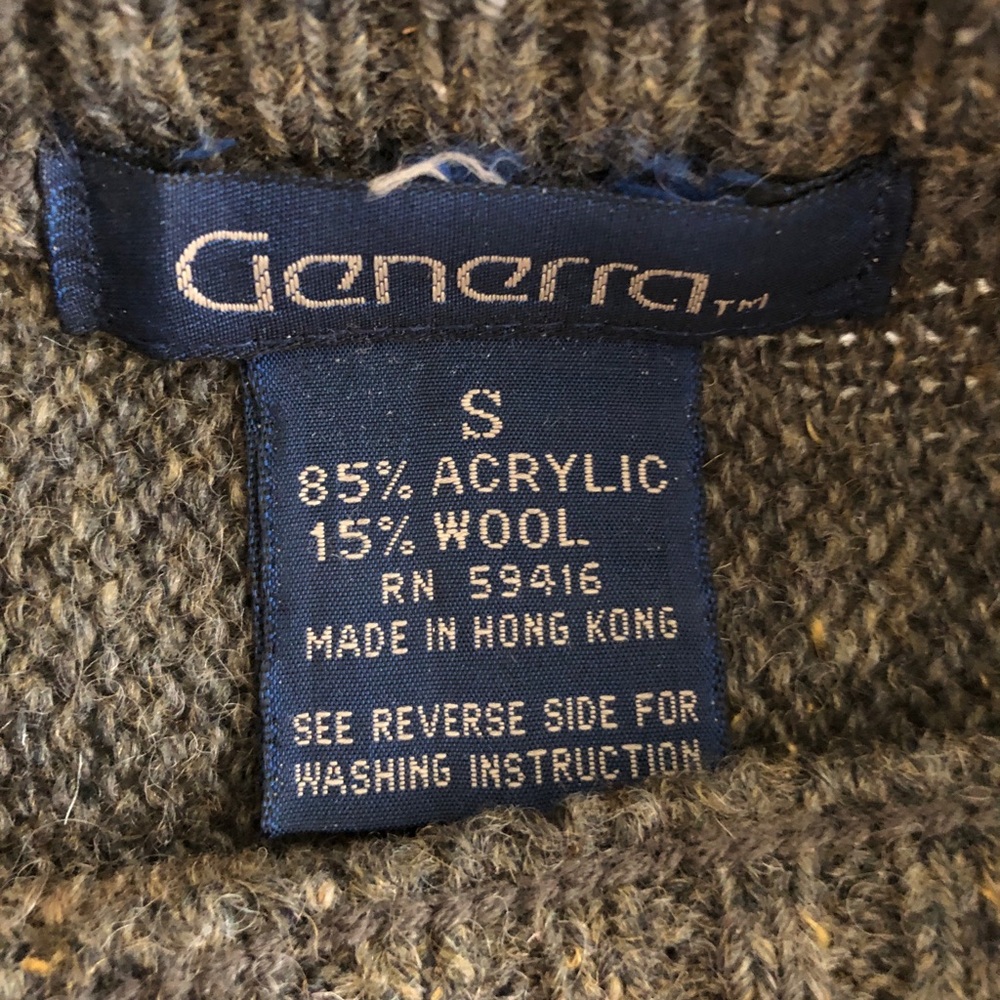 Vintage Generra Crew Neck Sweater Taupe Size Small - Picture 3 of 5